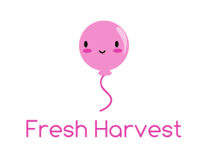 Pink Kawaii Balloon logo design