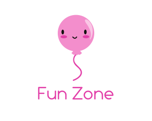 Pink Kawaii Balloon logo design