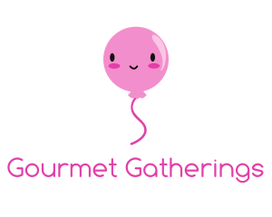 Pink Kawaii Balloon logo design