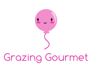 Pink Kawaii Balloon logo design