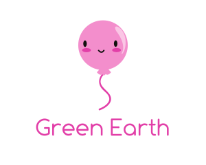 Pink Kawaii Balloon logo design