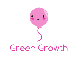 Pink Kawaii Balloon logo design