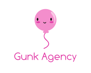 Pink Kawaii Balloon logo design