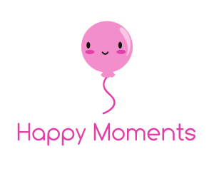 Pink Kawaii Balloon logo design