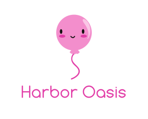 Pink Kawaii Balloon logo design