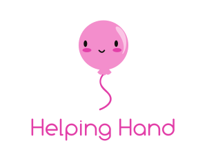 Pink Kawaii Balloon logo design