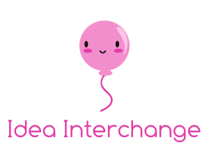 Pink Kawaii Balloon logo design