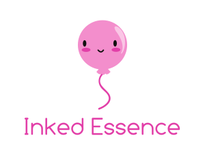 Pink Kawaii Balloon logo design