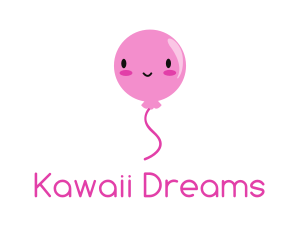 Pink Kawaii Balloon logo design