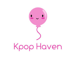 Pink Kawaii Balloon logo design