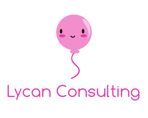 Pink Kawaii Balloon logo design