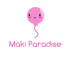 Pink Kawaii Balloon logo design