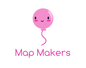 Pink Kawaii Balloon logo design