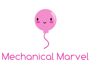 Pink Kawaii Balloon logo design