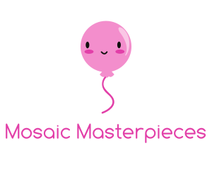 Pink Kawaii Balloon logo design