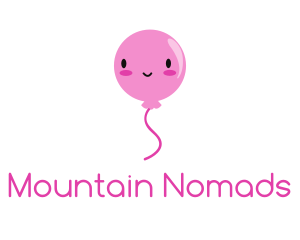 Pink Kawaii Balloon logo design