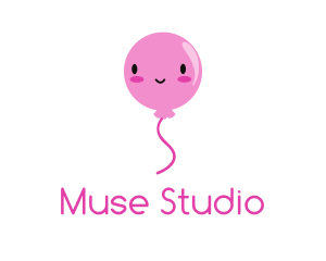 Pink Kawaii Balloon logo design