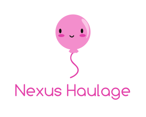 Pink Kawaii Balloon logo design