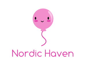 Pink Kawaii Balloon logo design