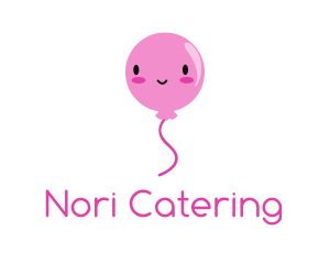 Pink Kawaii Balloon logo design