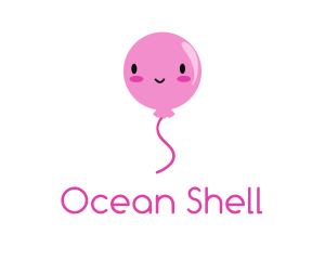 Pink Kawaii Balloon logo design