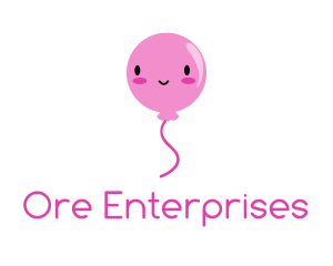 Pink Kawaii Balloon logo design