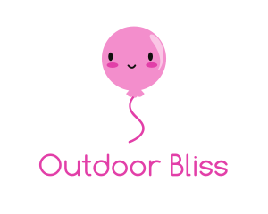 Pink Kawaii Balloon logo design