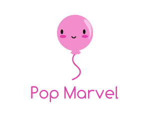 Pink Kawaii Balloon logo design