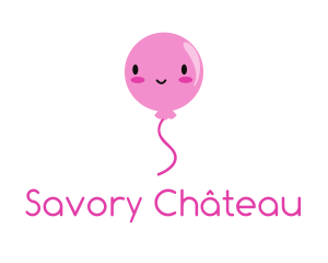 Pink Kawaii Balloon logo design