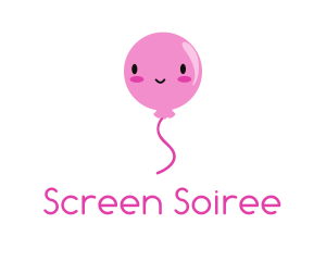 Pink Kawaii Balloon logo design