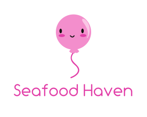 Pink Kawaii Balloon logo design