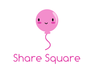 Pink Kawaii Balloon logo design