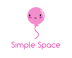 Pink Kawaii Balloon logo design