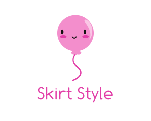 Pink Kawaii Balloon logo design