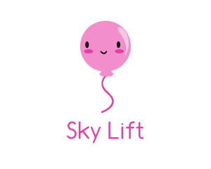 Pink Kawaii Balloon logo design