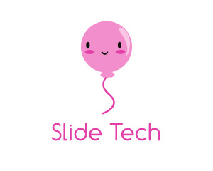 Pink Kawaii Balloon logo design