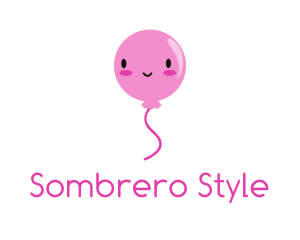 Pink Kawaii Balloon logo design