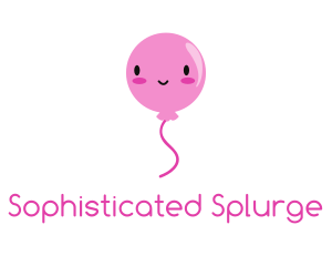 Pink Kawaii Balloon logo design