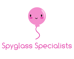 Pink Kawaii Balloon logo design