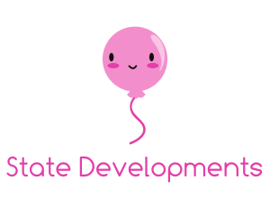 Pink Kawaii Balloon logo design