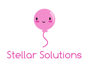 Pink Kawaii Balloon logo design