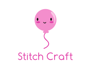 Pink Kawaii Balloon logo design