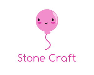 Pink Kawaii Balloon logo design