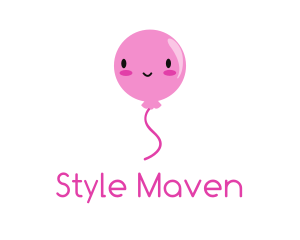 Pink Kawaii Balloon logo design