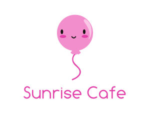 Pink Kawaii Balloon logo design