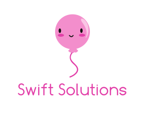 Pink Kawaii Balloon logo design