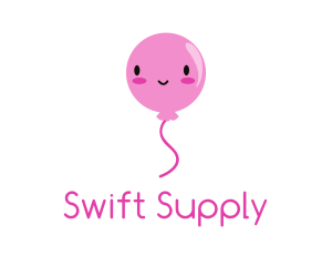 Pink Kawaii Balloon logo design