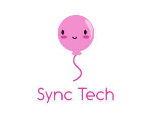 Pink Kawaii Balloon logo design