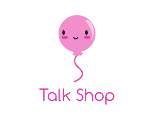 Pink Kawaii Balloon logo design