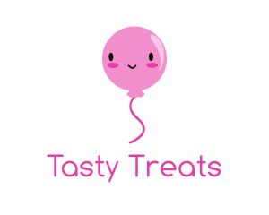 Pink Kawaii Balloon logo design